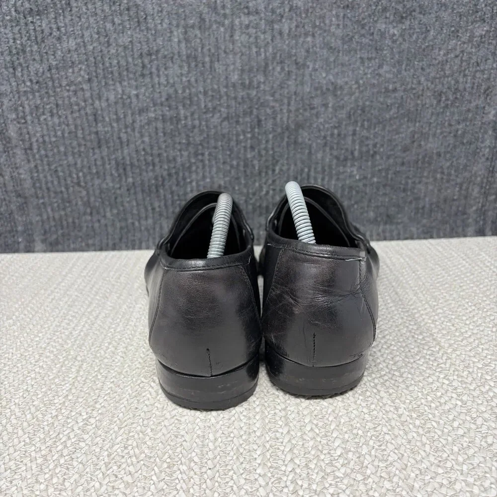 Allen Edmonds Vinci Black Leather Bit Loafers Moccasins Slip On Mens 8 Italy